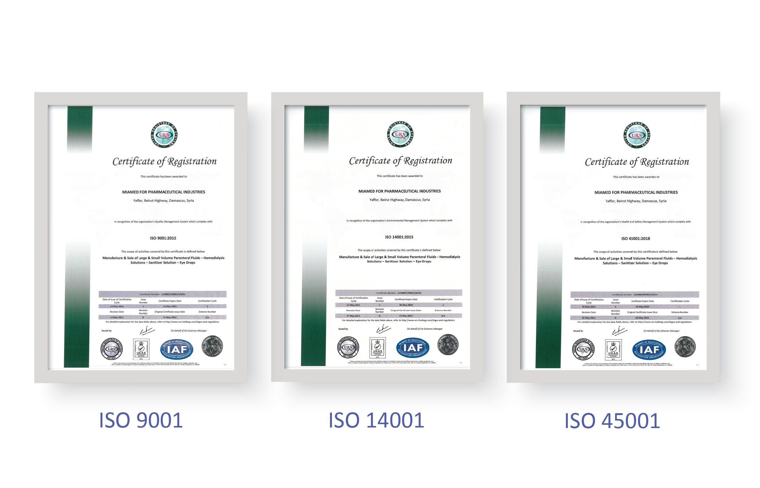 Miamed gets three ISO certifications
